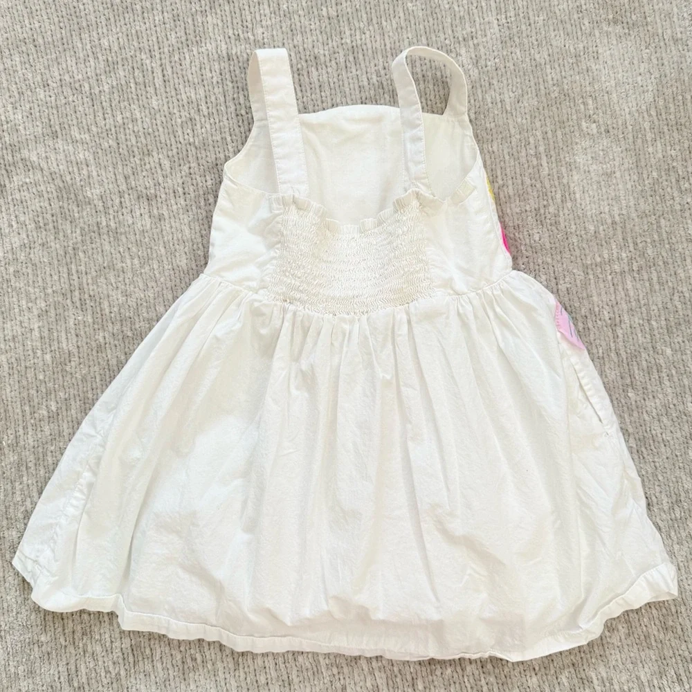 Mini Boden Peacock Appliqué Cotton Dress | 4–5Y (110cm) - Picture 3 of 7